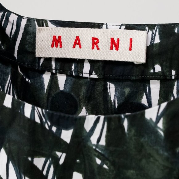 Marni Dark Green Top Painted Leaves - Picture 4 of 9